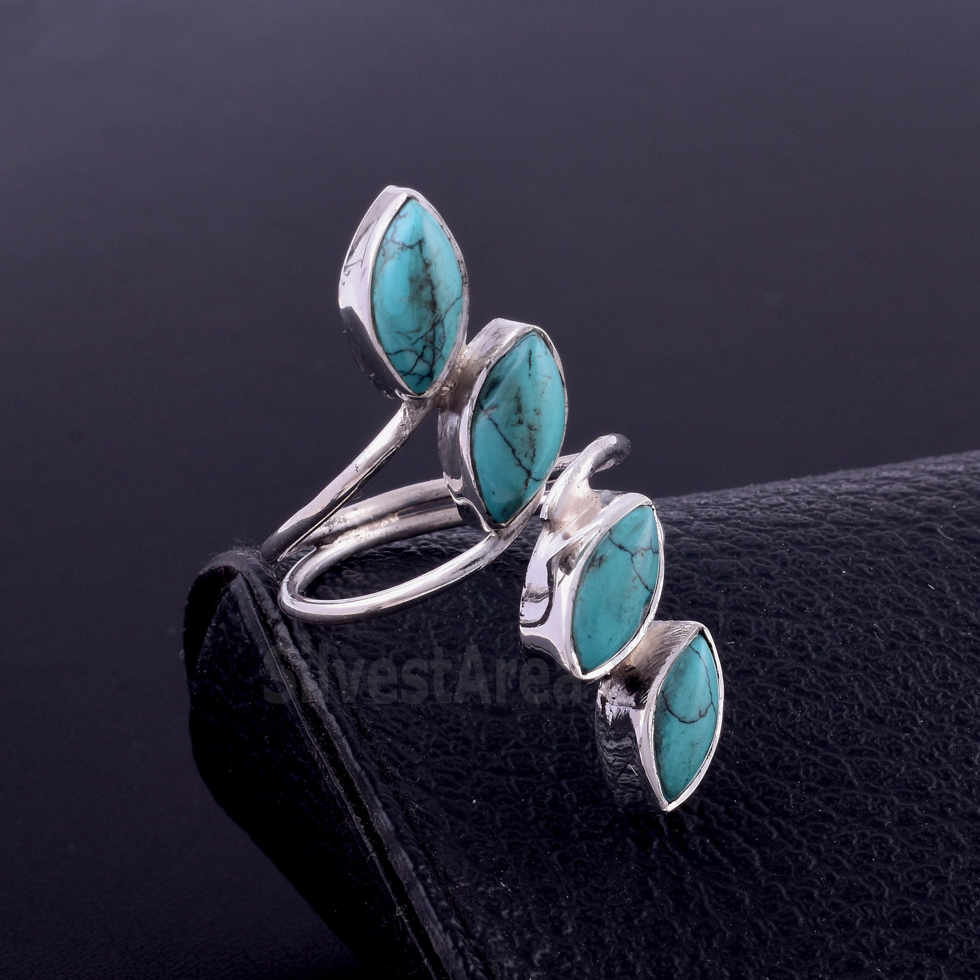 Boho Turquoise Ring925 Silver Ringstatement Ringbirthstone | Etsy