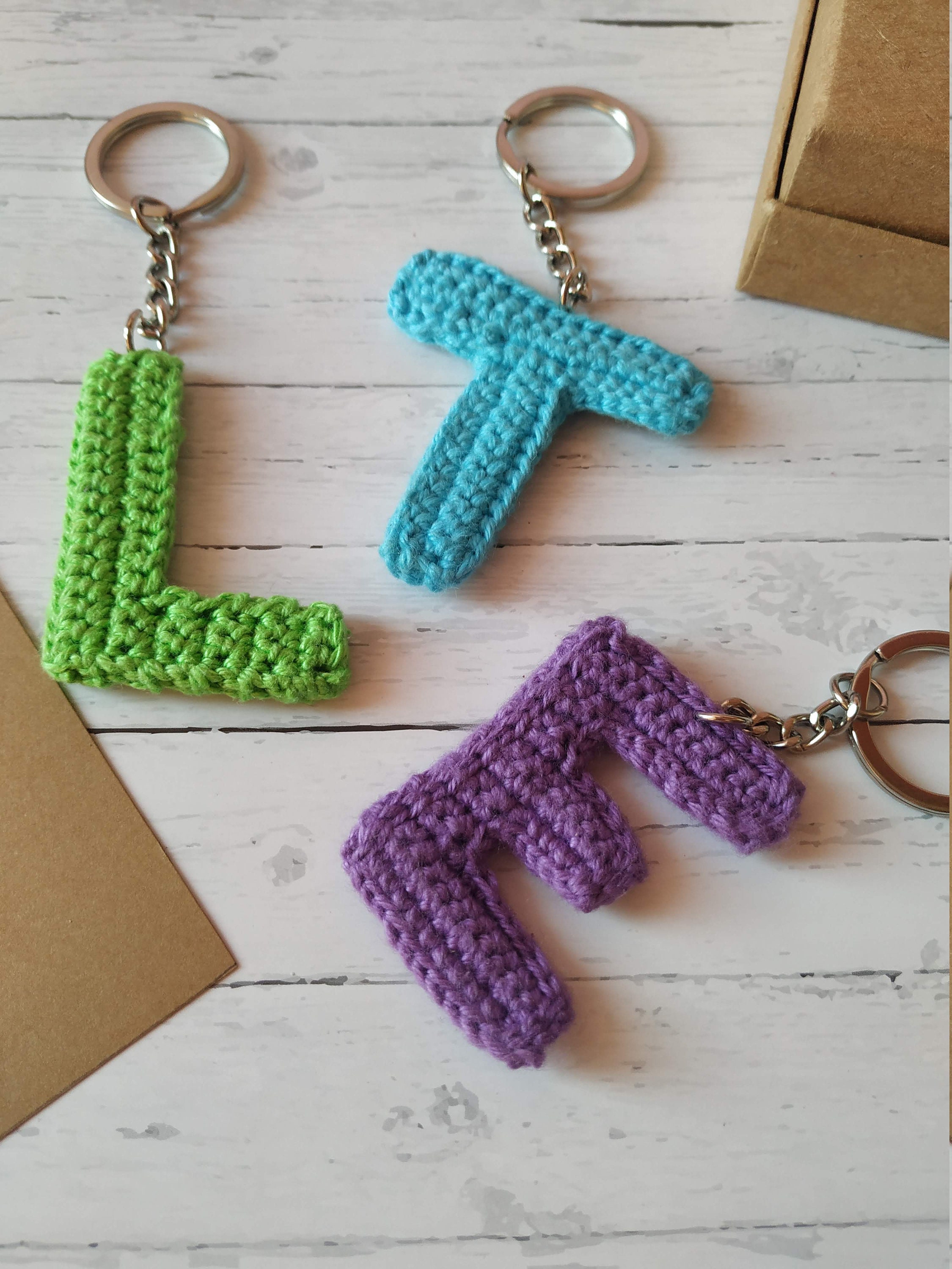 NOCAhandmade Custom Letter Keychain, Personalised Crochet Keychain, Cute Letter Keychain, Custom Keychain Name