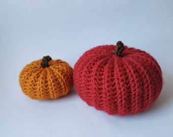 Autumn pumpkin decoration, autumn room decor, crochet pumpkin, autumn crochet decorations, orange and red pumpkin decor