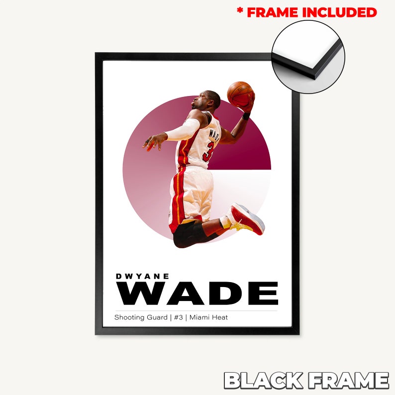 Dwyane Wade Poster, Miami Heat, Aesthetic Nba Poster, Hypebeast Modern