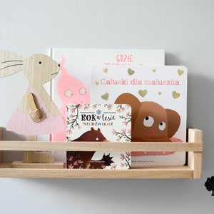 Étagère pour chambre d'enfant (bois de chêne), étagères pour enfants, étagère en bois, rebord de livre, chambre d'enfants, étagère pour chambre d'enfants, chambre d'enfants, bois de chêne
