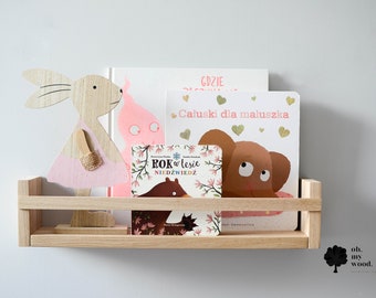 Nursery bookshelf (Oak wood), kids bookshelves, wooden bookshelf, book ledge, kids room, nursery shelf, children&#39;s room, oak wood