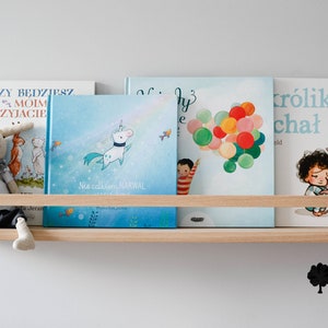 Nursery bookshelf, kids bookshelves, wooden bookshelf, book ledge, kids room, nursery shelf, children&#39;s room, oak wood