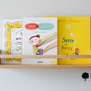 Étagère pour chambre d'enfant, étagères pour enfants, bibliothèque en bois, rebord de livre, chambre d'enfants, étagère pour chambre d'enfants, chambre d'enfants, bois de chêne