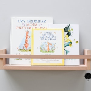 Nursery bookshelf (Beech Wood), Bookshelf, Floating bookshelf for kids, Kids room, Kids bookshelves, Wall Mount Bookshelf, Wooden shelves
