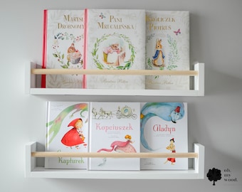 Floating Wooden Book Ledge for Children&#39;s Room: Wall-Mounted Display Shelf for Kids&#39; Bedroom Decor