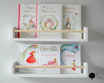 Book shelf, book ledge, floating bookshelf for kids, kids room, kids bookshelves, children's room, wooden shelves