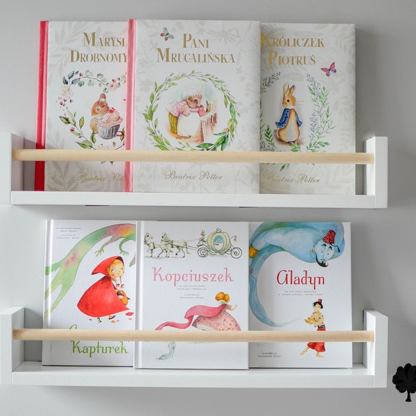 Book shelf, book ledge, floating bookshelf for kids, kids room, kids bookshelves, children's room, wooden shelves