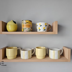 Natural wood floating shelf (Beech Wood), Floating shelf, Wooden shelf, Kitchen shelf, Floating kitchen shelf, Kitchen decor