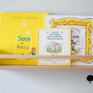Nursery bookshelf, kids bookshelves, wooden bookshelf, book ledge, kids room, nursery shelf, children&#39;s room, oak wood