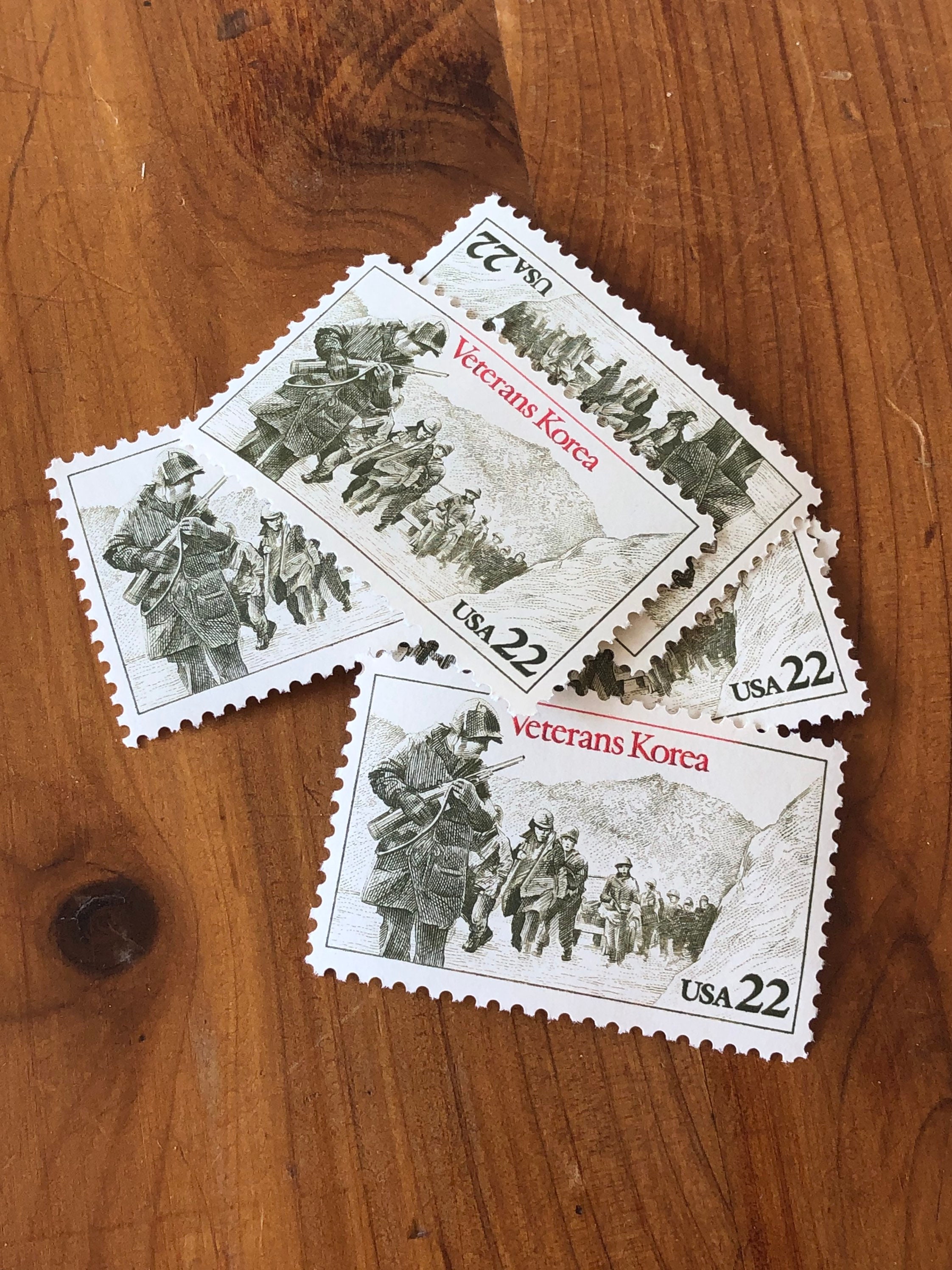 Vintage Korean War Veterans Unused Postage Stamps Lot of 20 Etsy