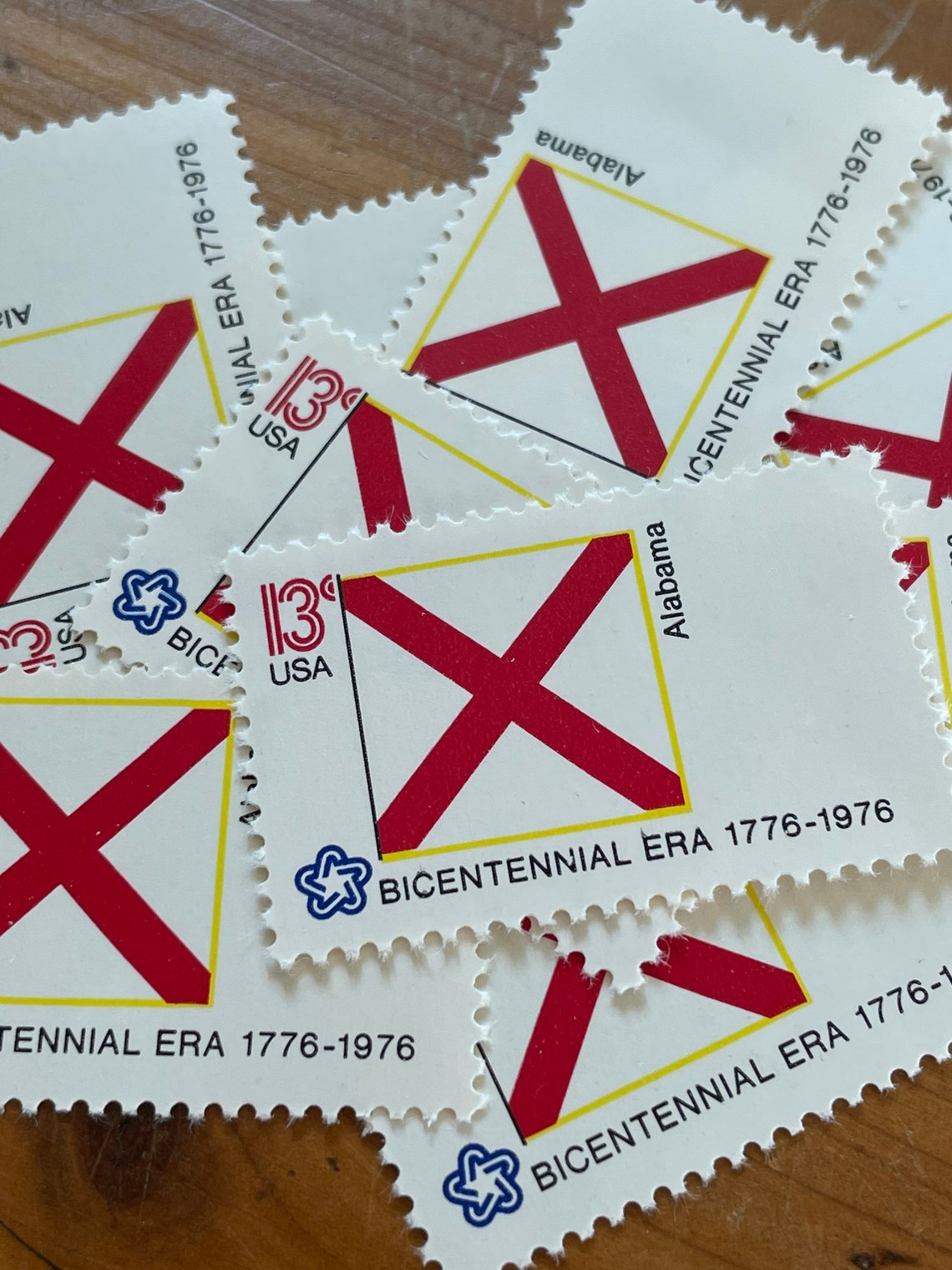 Vintage Alabama State Flag Unused Postage Stamps Lot of 10 Etsy