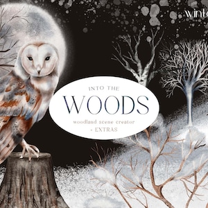 Créateur de la scène winter woodland | paysage d’hiver | | animaux des bois | des animaux de la forêt Carte de Noël Cadeau Art Mural | Papiers de Noël PNG