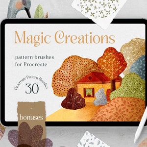 Pinceles de motivos para Procreate / Pinceles mágicos / Pinceles personalizados de Procreate / Pinceles de motivos dibujados a mano Procreate / Pinceles artísticos de Procreate