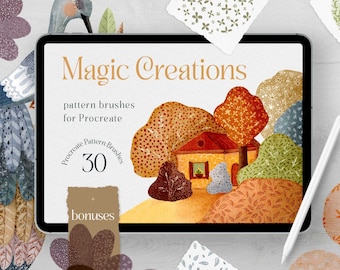 Pincéis de padrão para Procreate | Pincéis Mágicos | Procriar pincéis personalizados | Pincéis de padrão desenhado à mão Procreate | Procriar pincéis artísticos