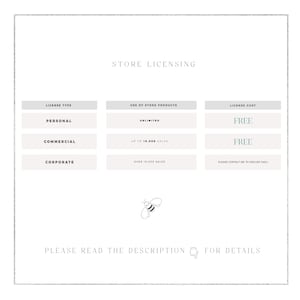 以下が含まれることがあります： 個人、商業、法人向けのストアライセンスオプションをまとめた表です。表には、各ライセンスの種類で許可される販売数と関連する費用が示されています。個人用と商用ライセンスの費用は無料です。法人ライセンスの費用はご相談ください。