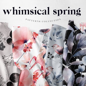 Floral Digital Paper Pack Watercolour ink hand painted prints | Digital Backgrounds | Floral seamless Pattern Scrapbook | Fabric Textile