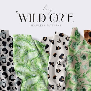 Animal Print Seamless Patterns | Jungle Tropical Patterns | Tropical Digital Paper Pack | Watercolour Tropical Jungle Patterns | Seamless
