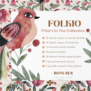 Procreate Tool Box Procreate Folk Art Toolbox | Folk Art Brushes for Procreate | Seamless ...