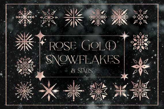 Rose Gold Schneeflocken Sterne ClipArt Rose Gold Folie Sterne Digitale  Sterne Logo Hintergrund Weihnachten Clip Art Metallic Sterne Schneeflocken  - .de
