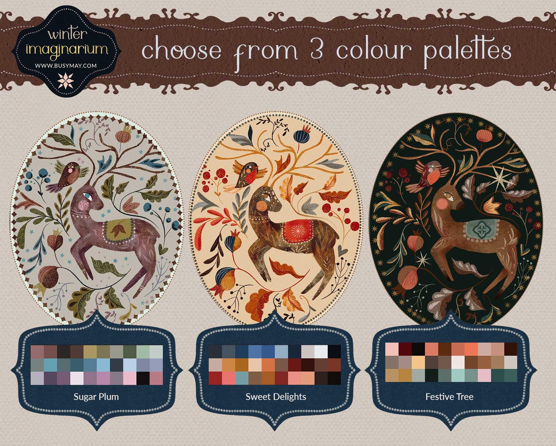 Winter Imaginarium Procreate Brush Set | Folk Art Procreate | Birds ...