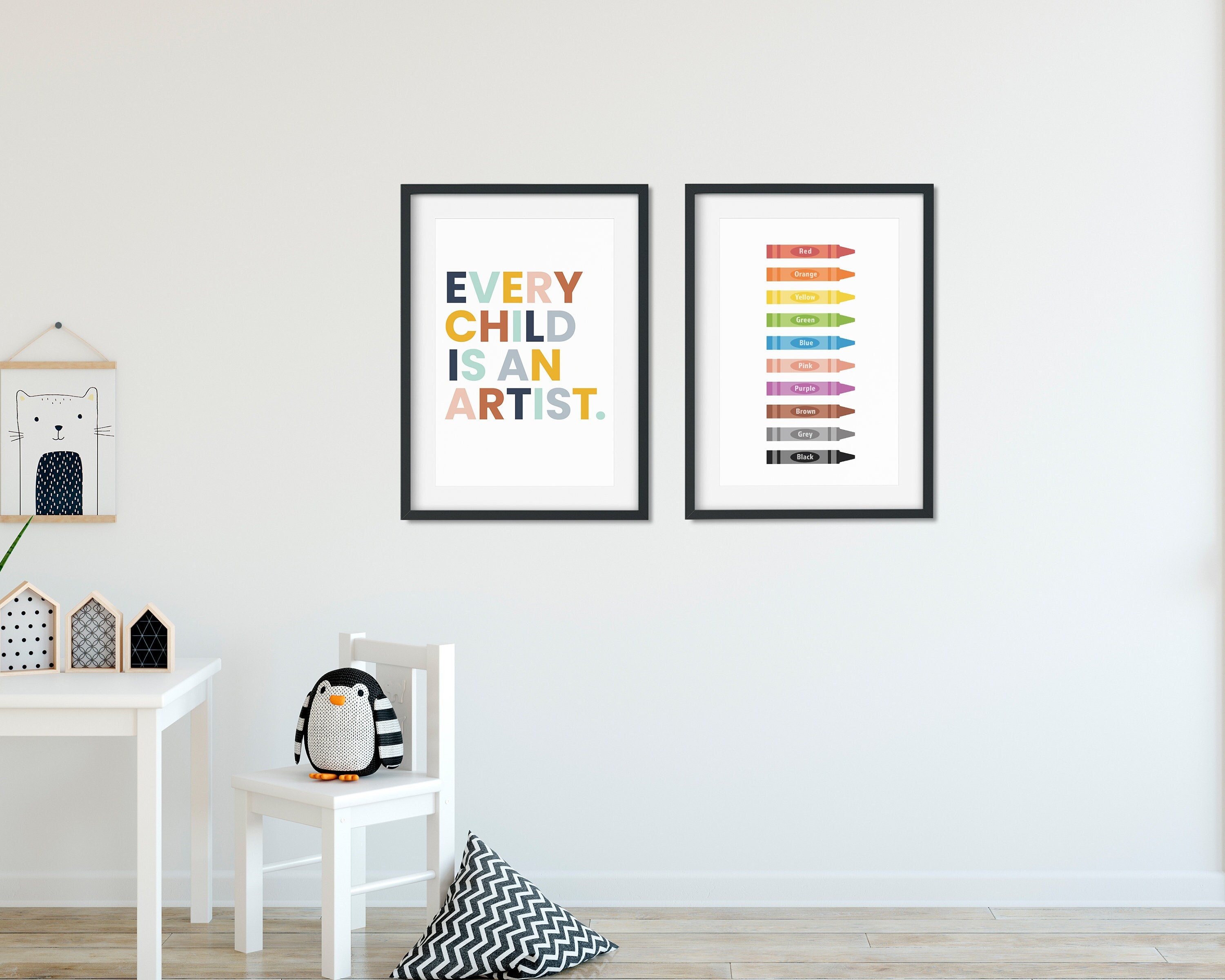 Every Child is an Artist Set of 2 Posters Colours Nursery Etsy UK