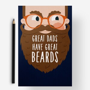 Printable Great Dads Have Great Bears Card, A5 Fathers Day or Birthday Card, Bearded Dad, Bears and Glasses, Dad Card, Dad gift