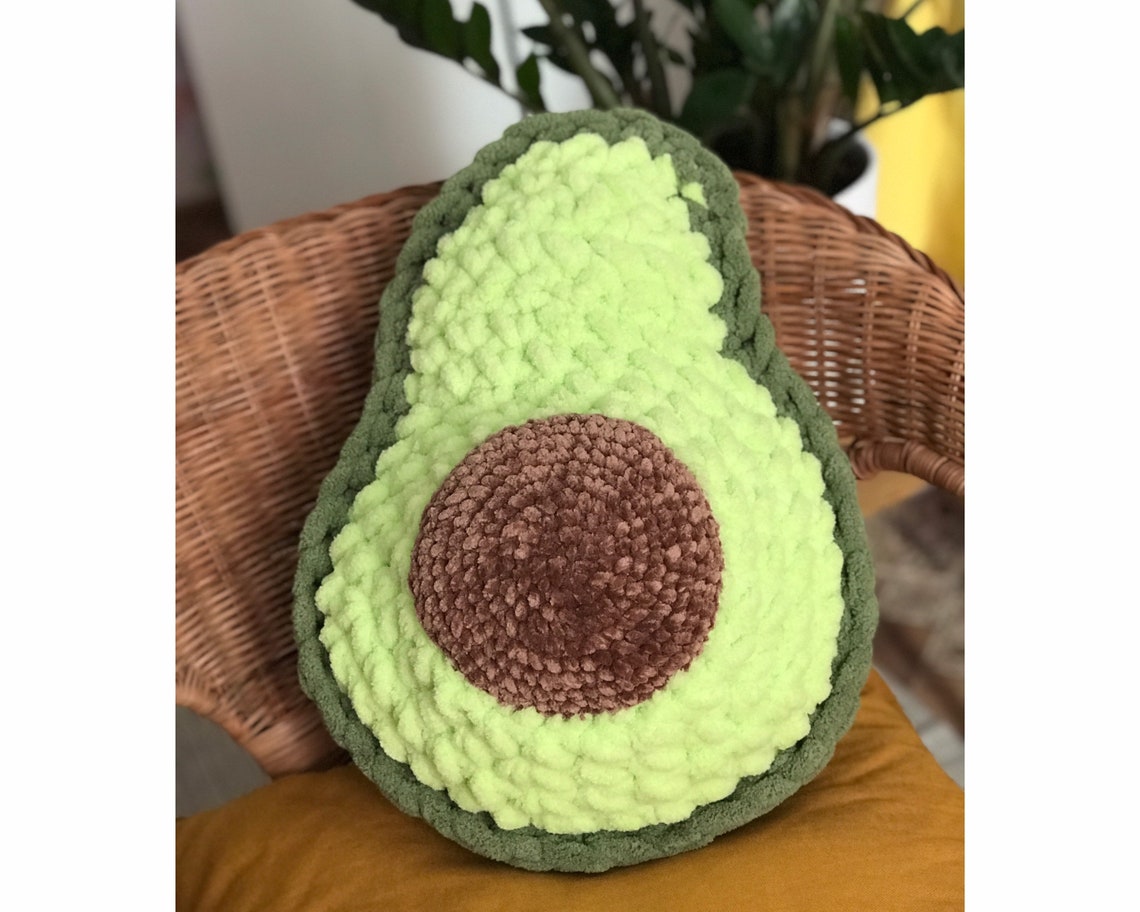 Cute avocado pillow throw cushion decorative food plush green Etsy