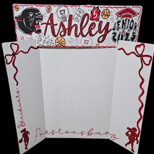 Custom Painted Senior Night Tri-Fold Photo Display: Graduation Party Decor