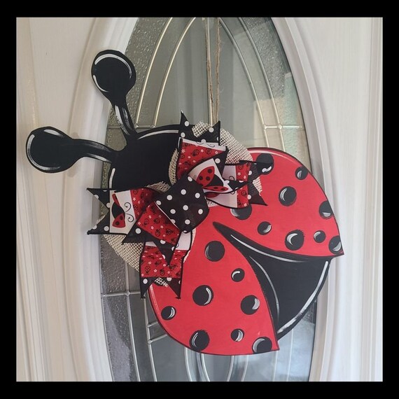 Ladybug Door Hanger Wooden Ladybug Door Hanger | Etsy