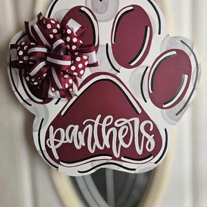 Custom Paw Print Door Hanger: School Spirit Decor