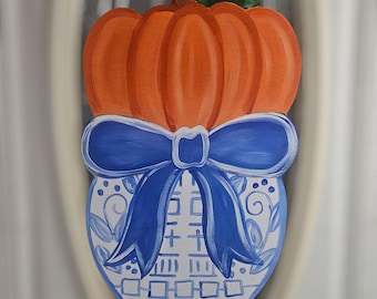 Pumpkin Coquette Bow Fall Door Hanger: Autumn Decor