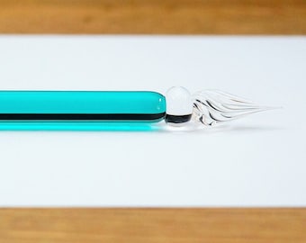 Glass Quill Plain, Teal