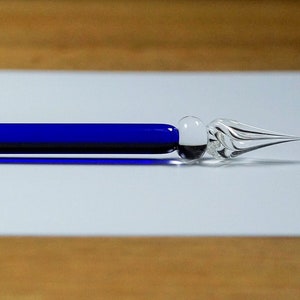 Glass pen plain, cobalt