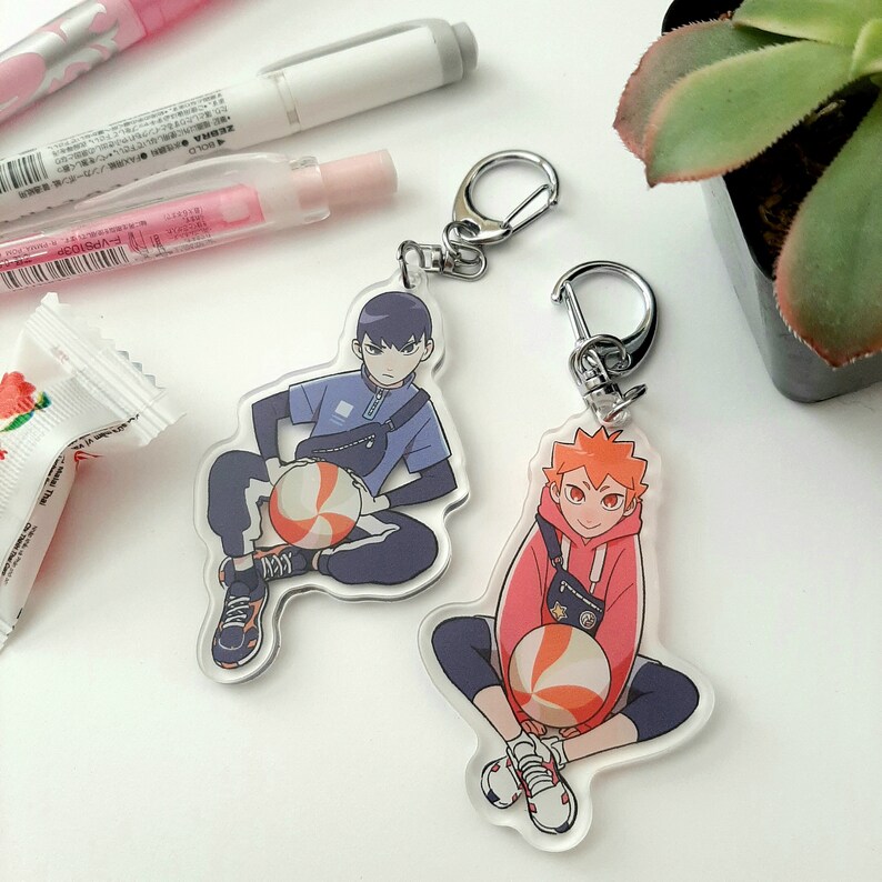 Haikyuu Hinata Kageyama Acrylic Keychain Charms | Etsy