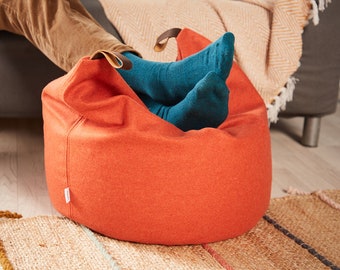 boofie® Bean Bag Pouffe Floor Cushion Multifunctional Soft Furniture - Recycled Wool & Buckwheat Filling - 6 Colours Available