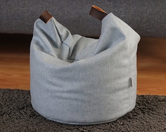 boofie® midi Bean Bag Pouffe Floor Cushion Multifunctional Soft Furniture - Recycled Wool & Buckwheat Filling - 9 Colours Available