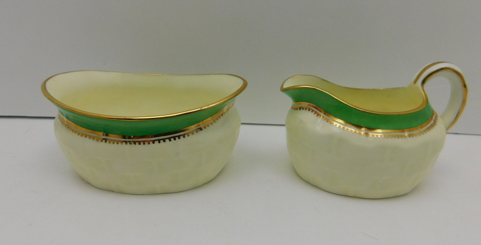 Art Deco Creamer and Open Sugar by Hammersley & Co Longton Etsy UK