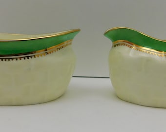 Art Deco Creamer and Open Sugar by Hammersley & Co Longton Stoke