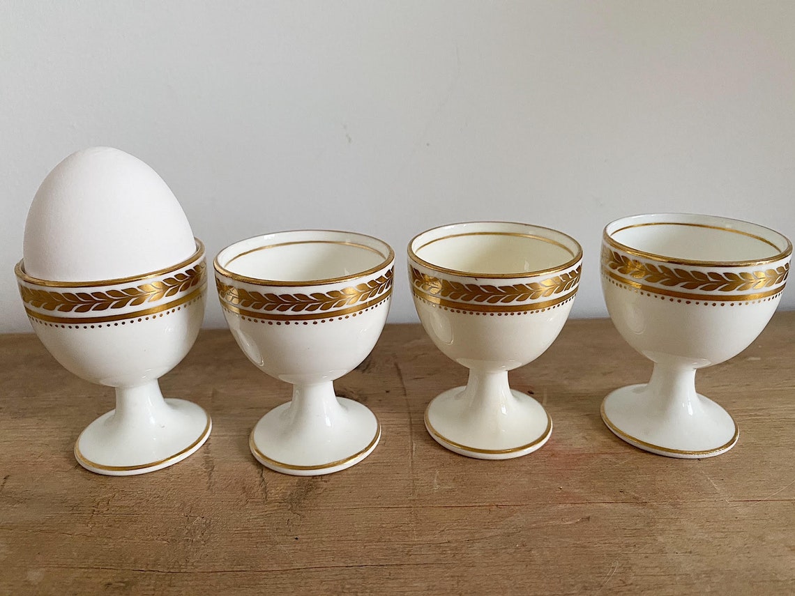 Set of 4 antique porcelain egg cups Etsy