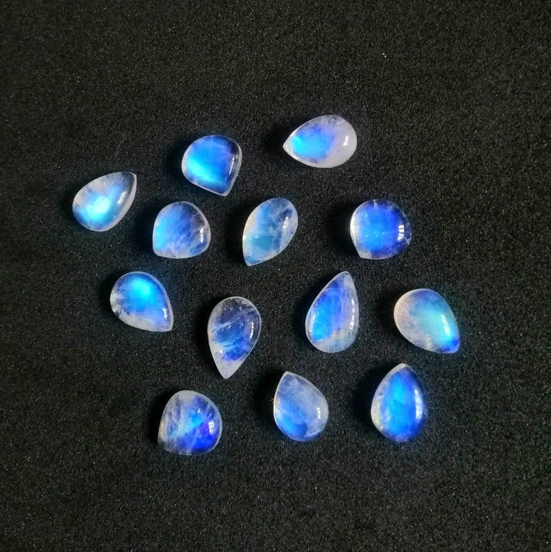 GREAT Lot Natural Rainbow Moonstone 6x9 mm Pear Cabochon Loose Gemstone Details about SALE! GREAT Lot Natural Rainbow Moonstone 6x9 mm Pear Cabochon Loose Gemstone Details about SALE!