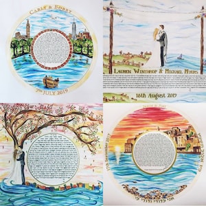 CUSTOM KETUBAH ART - Your Story - Original Handbemalte Ketubah