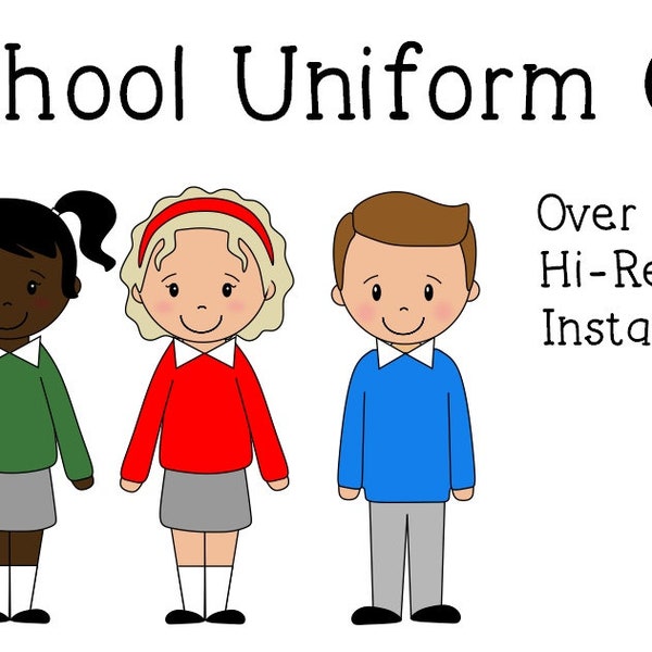 UK School Clipart, Kids Clipart, Digital Clipart, Digital Download, Sublimation Designs