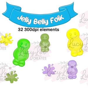 Jelly People, Jelly Babies Clipart, Illustraties. Instant Download, Familie afdrukken