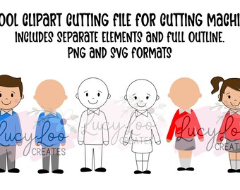 Uniforme escolar PNG / SVG para máquinas de corte. Vinilo, HTV, Cricut, Silhouette, Scan n Cut