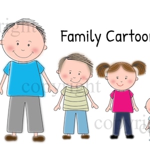 Family Clipart, Cute Family Cartoon, Digital Download for Commercial use