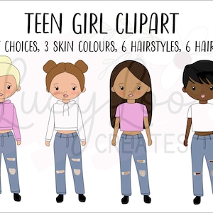 Ragazza adolescente, ragazza più grande, clipart per giovani adulti. Download istantaneo, PNG, Stampa, Personalizzato, Sublimazione