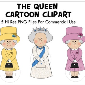 The Queen Clipart, Platinum Jubilee, Queen Elizabeth II, Sublimation, Instant Download