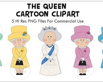 The Queen Clipart, Platinum Jubilee, Queen Elizabeth II, Sublimation, Instant Download