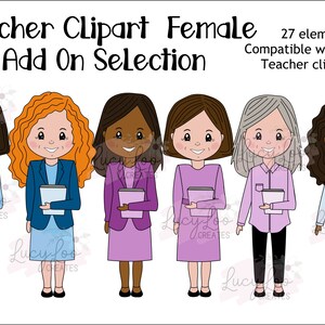 Teacher clipart female add on pack, digital file, instant download, PNG, Sublimation